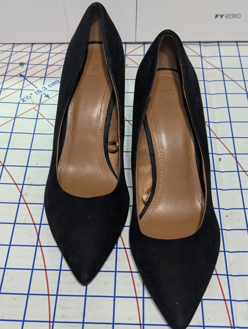 H&M Black Suede Pointed-Toe Pumps